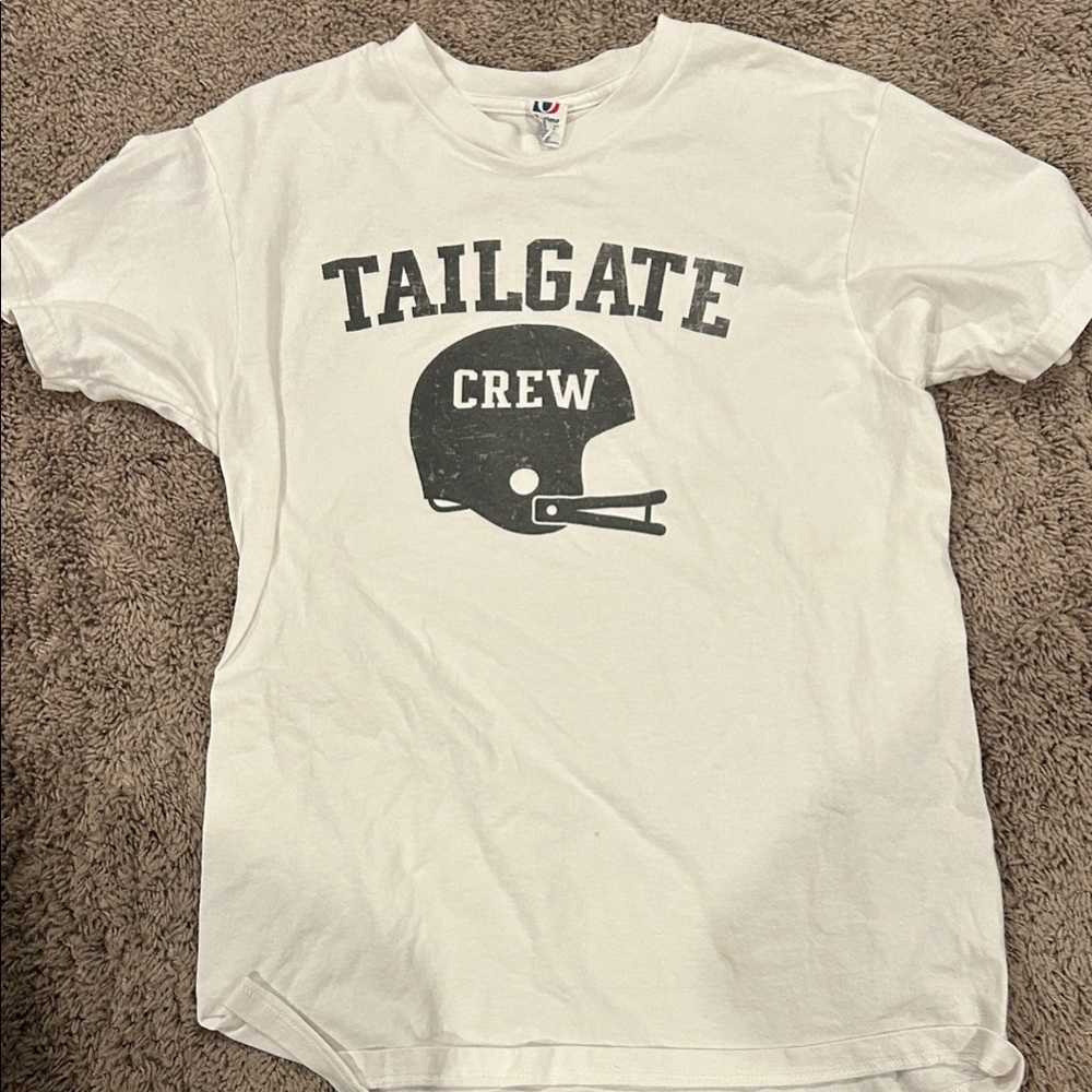 Tailgate Crew White Graphic Tee - Picture 1 of 2
